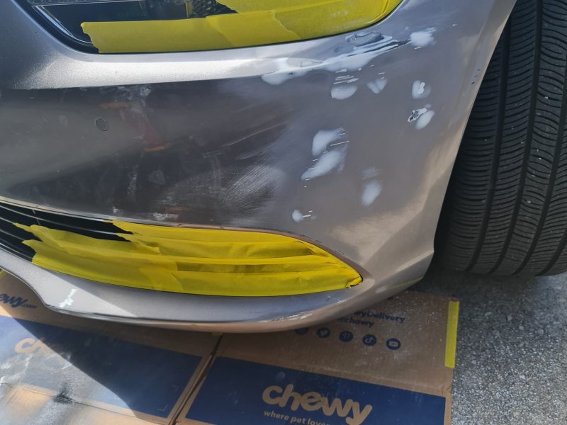 Genesis Sedan Bumper During Repair