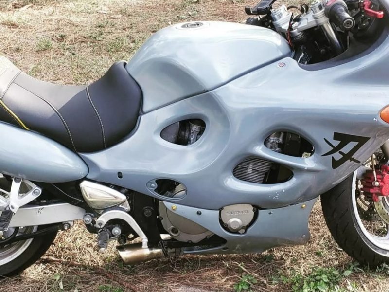 2000 Suzuki GSX-F Motorcycle Faded Paint Before Refinishing