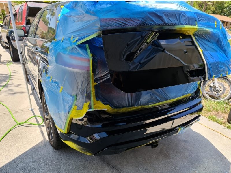2024 Ford Edge Hatch and Bumper Masked for Professional Repaint